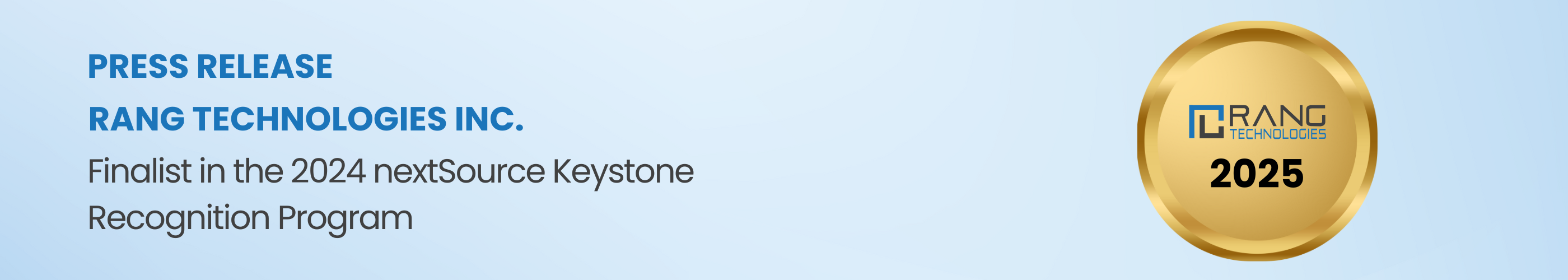Rang Technologies Named a Finalist in the 2024 nextSource Keystone Recognition Program for the Second Consecutive Year